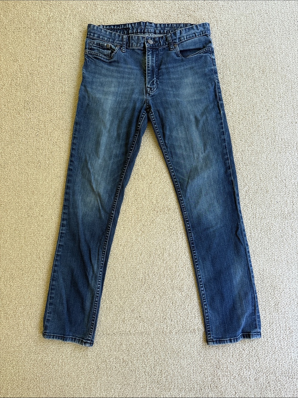 Calvin Klein Men's Blue Slim Straight Jeans